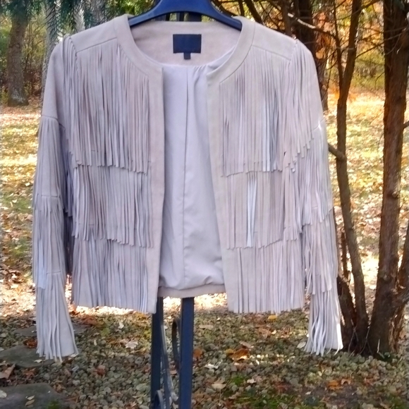 Intermix Suede Fringe Jacket Size Small EUC - Picture 2 of 12